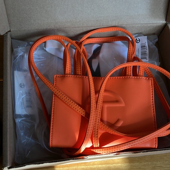 Telfar Vegan Leather Mini Shoulder Bag - Orange - Picture 10 of 13